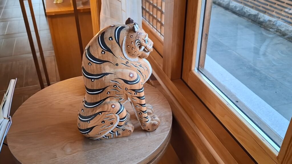 Tiger artwork inside Yeonhwajeong Library at Deokjin Park in Jeonju